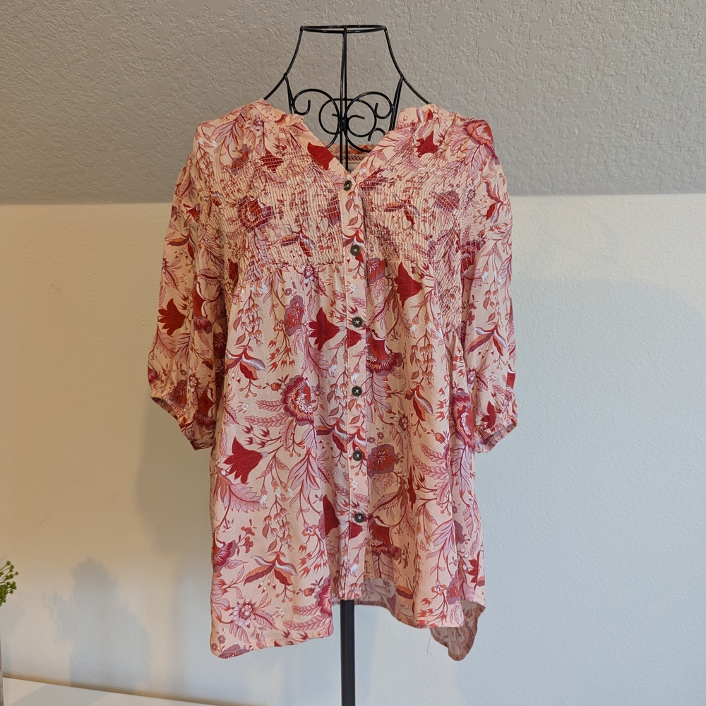 Floral Red Women's Top